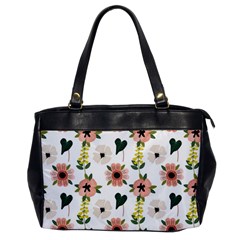 Flower White Pattern Floral Oversize Office Handbag