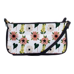 Flower White Pattern Floral Shoulder Clutch Bag by anzea