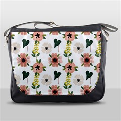 Flower White Pattern Floral Messenger Bag