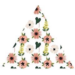 Flower White Pattern Floral Wooden Puzzle Triangle by anzea