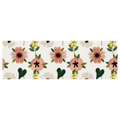 Flower White Pattern Floral Banner And Sign 9  X 3 