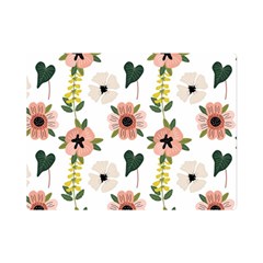 Flower White Pattern Floral Premium Plush Fleece Blanket (mini)