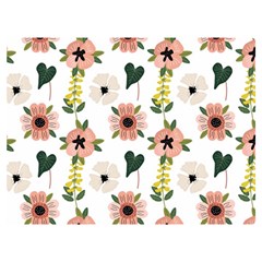 Flower White Pattern Floral Two Sides Premium Plush Fleece Blanket (baby Size)