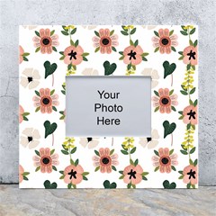 Flower White Pattern Floral White Wall Photo Frame 5  X 7 