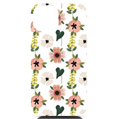 Flower White Pattern Floral Iphone 14 Black Uv Print Case by anzea