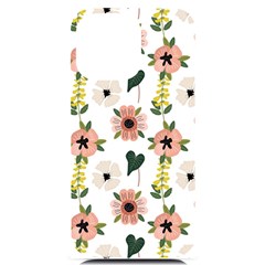 Flower White Pattern Floral Iphone 14 Pro Max Black Uv Print Case