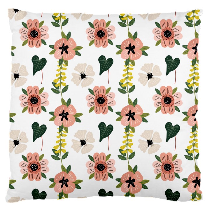 Flower White Pattern Floral 16  Baby Flannel Cushion Case (Two Sides)