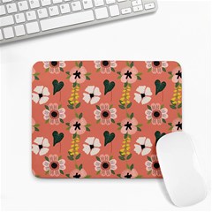 Flower Pink Brown Pattern Floral Small Mousepad