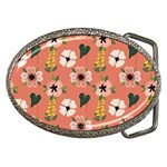 Flower Pink Brown Pattern Floral Belt Buckles Front