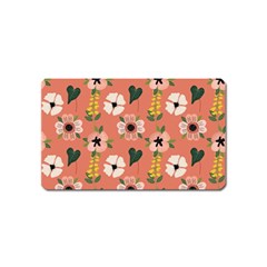 Flower Pink Brown Pattern Floral Magnet (name Card) by anzea