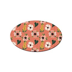 Flower Pink Brown Pattern Floral Sticker Oval (10 Pack) by anzea