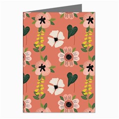 Flower Pink Brown Pattern Floral Greeting Cards (pkg Of 8)