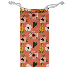 Flower Pink Brown Pattern Floral Jewelry Bag by anzea