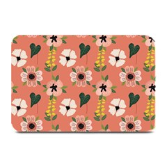 Flower Pink Brown Pattern Floral Plate Mats by anzea