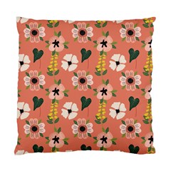 Flower Pink Brown Pattern Floral Standard Cushion Case (two Sides)