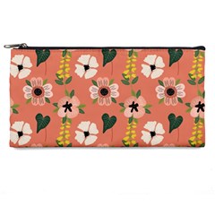 Flower Pink Brown Pattern Floral Pencil Case