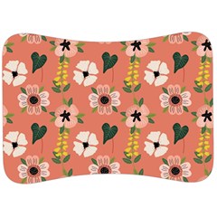 Flower Pink Brown Pattern Floral Velour Seat Head Rest Cushion