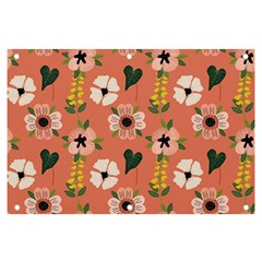 Flower Pink Brown Pattern Floral Banner And Sign 6  X 4 