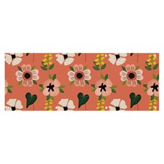 Flower Pink Brown Pattern Floral Banner And Sign 8  X 3  by anzea