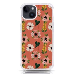 Flower Pink Brown Pattern Floral Iphone 14 Tpu Uv Print Case by anzea