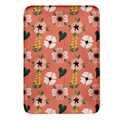 Flower Pink Brown Pattern Floral Rectangular Glass Fridge Magnet (4 Pack) by anzea