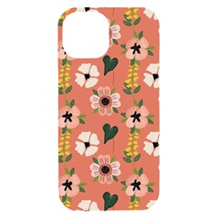 Flower Pink Brown Pattern Floral Iphone 15 Black Uv Print Pc Hardshell Case