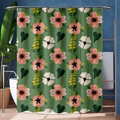 Flower Green Pink Pattern Floral Shower Curtain 60  X 72  (medium) 