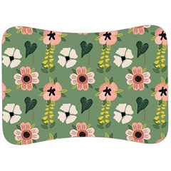 Flower Green Pink Pattern Floral Velour Seat Head Rest Cushion