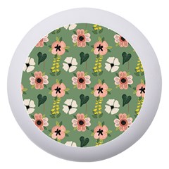 Flower Green Pink Pattern Floral Dento Box With Mirror