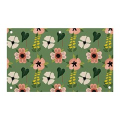 Flower Green Pink Pattern Floral Banner And Sign 5  X 3 