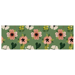 Flower Green Pink Pattern Floral Banner And Sign 9  X 3 