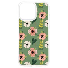 Flower Green Pink Pattern Floral Iphone 15 Pro Max Tpu Uv Print Case by anzea