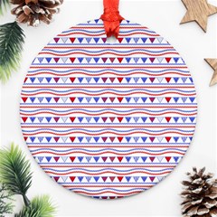 Nautical Digital Paper Nautical Boat Round Ornament (two Sides)