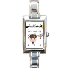 I Graduated Can I Sleep Now  Rectangle Italian Charm Watch by Strawcherrys10