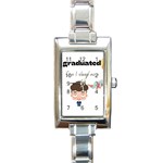 I graduated can I sleep now  Rectangle Italian Charm Watch Front