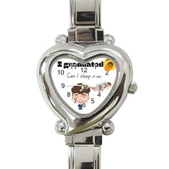 I Graduated Can I Sleep Now  Heart Italian Charm Watch by Strawcherrys10