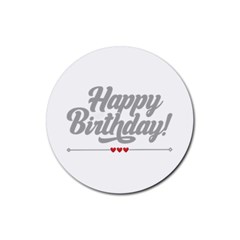 Birthday  Rubber Round Coaster (4 Pack) by didisemporium