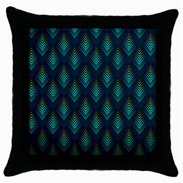 Peacock Texture 3d Pattern Peacock Texture Throw Pillow Case (Black)