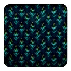 Peacock Texture 3d Pattern Peacock Texture Square Glass Fridge Magnet (4 Pack) by Loisa77