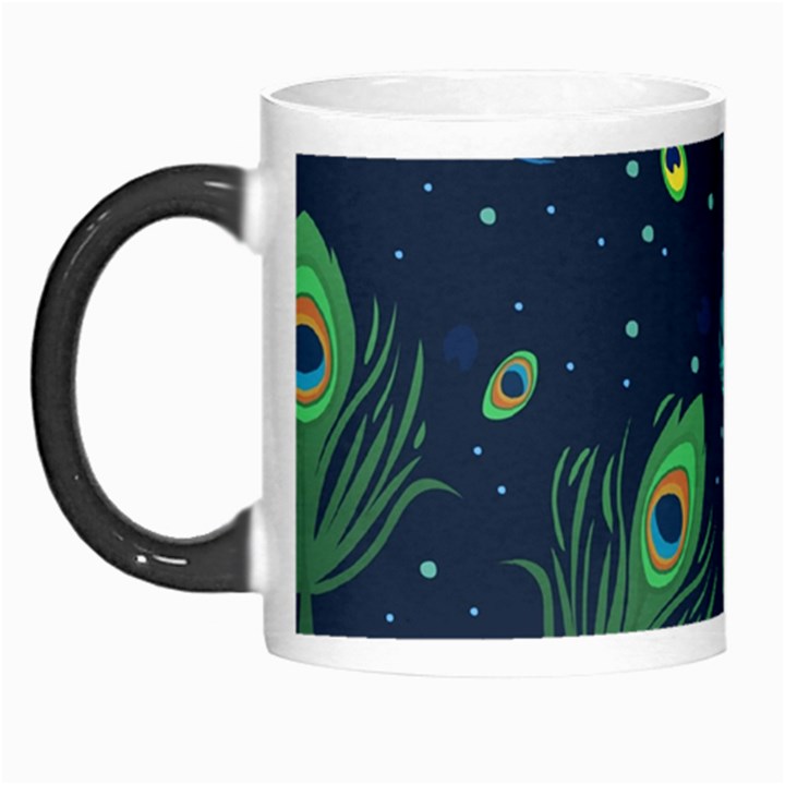 Texture Pattern Green Feather Yellow Peacock Morph Mug