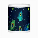 Texture Pattern Green Feather Yellow Peacock Morph Mug Center