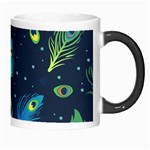 Texture Pattern Green Feather Yellow Peacock Morph Mug Right