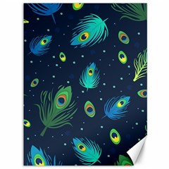 Texture Pattern Green Feather Yellow Peacock Canvas 36  X 48  by Loisa77