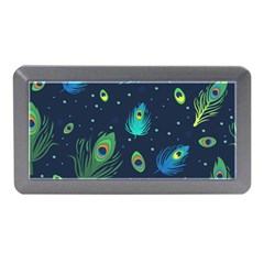 Texture Pattern Green Feather Yellow Peacock Memory Card Reader (mini) by Loisa77