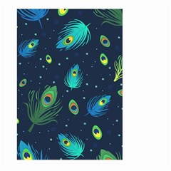 Texture Pattern Green Feather Yellow Peacock Large Garden Flag (two Sides) by Loisa77