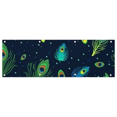 Texture Pattern Green Feather Yellow Peacock Banner And Sign 9  X 3 