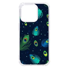 Texture Pattern Green Feather Yellow Peacock Iphone 14 Pro Tpu Uv Print Case