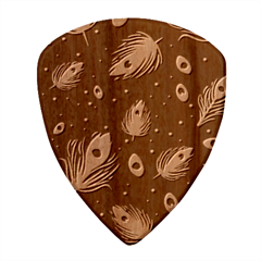 Texture Pattern Green Feather Yellow Peacock Wood Guitar Pick (set Of 10) by Loisa77