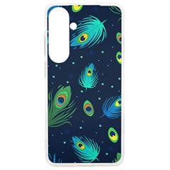 Texture Pattern Green Feather Yellow Peacock Samsung Galaxy S24 Ultra 6 9 Inch Tpu Uv Case by Loisa77