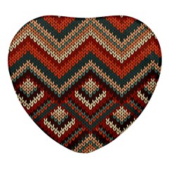 Texture Pattern Fabric Heart Glass Fridge Magnet (4 Pack) by Loisa77